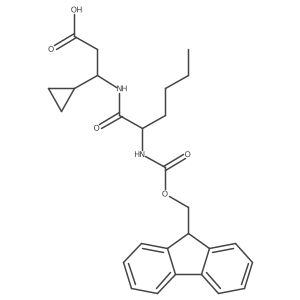 3-cyclopropyl-3-[2-({[(9H-fluoren-9-yl)methoxy]carbonyl}amino)hexanamido]propanoic acid结构式