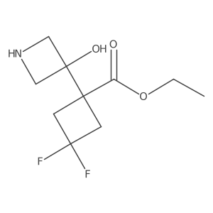 Ethyl 3,3-difluoro-1-(3-hydroxyazetidin-3-yl)cyclobutane-1-carboxylate结构式
