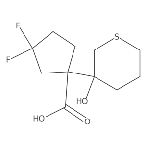 3,3-Difluoro-1-(3-hydroxythian-3-yl)cyclopentane-1-carboxylic acid结构式