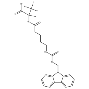 2-[5-({[(9H-fluoren-9-yl)methoxy]carbonyl}amino)pentanamido]-3,3,3-trifluoro-2-methylpropanoic acid结构式