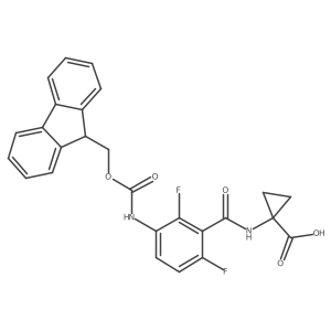 1-[3-({[(9H-fluoren-9-yl)methoxy]carbonyl}amino)-2,6-difluorobenzamido]cyclopropane-1-carboxylic acid结构式