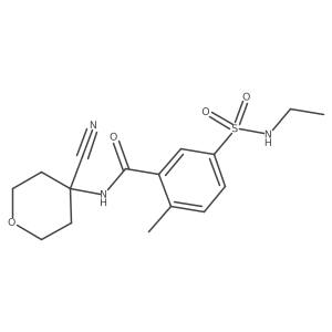 N-(4-Cyanooxan-4-yl)-5-(ethylsulfamoyl)-2-methylbenzamide结构式