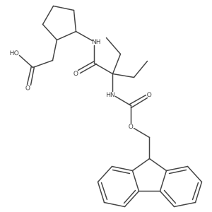rac-2-[(1R,2S)-2-[2-ethyl-2-({[(9H-fluoren-9-yl)methoxy]carbonyl}amino)butanamido]cyclopentyl]acetic acid结构式