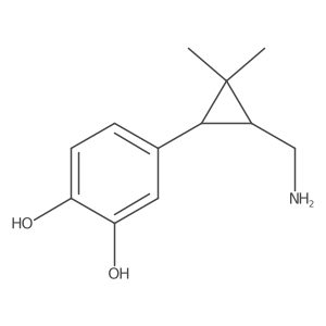 rac-4-[(1R,3R)-3-(aminomethyl)-2,2-dimethylcyclopropyl]benzene-1,2-diol结构式