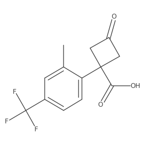 1-[2-Methyl-4-(trifluoromethyl)phenyl]-3-oxocyclobutane-1-carboxylic acid结构式