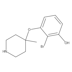 2-Bromo-3-[(4-methylpiperidin-4-yl)oxy]phenol Structure