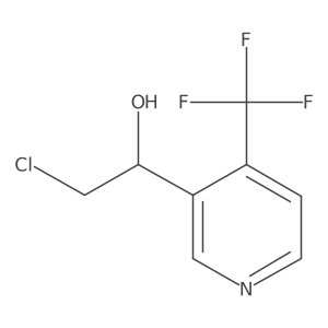 2-Chloro-1-[4-(trifluoromethyl)pyridin-3-yl]ethan-1-ol结构式