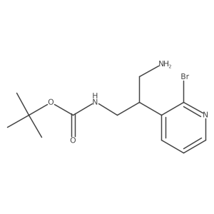 tert-butyl N-[3-amino-2-(2-bromopyridin-3-yl)propyl]carbamate结构式