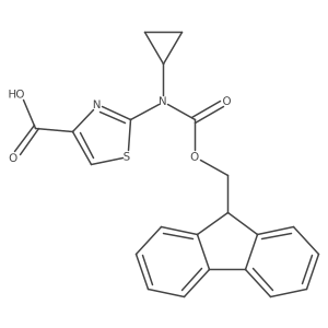 2-[cyclopropyl({[(9H-fluoren-9-yl)methoxy]carbonyl})amino]-1,3-thiazole-4-carboxylic acid结构式