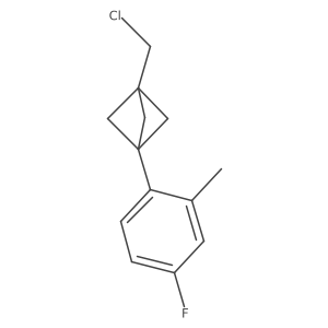 1-(Chloromethyl)-3-(4-fluoro-2-methylphenyl)bicyclo[1.1.1]pentane结构式