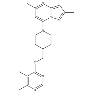 7-(4-(((5,6-Dimethylpyrimidin-4-yl)oxy)methyl)piperidin-1-yl)-2,5-dimethylpyrazolo[1,5-a]pyrimidine结构式
