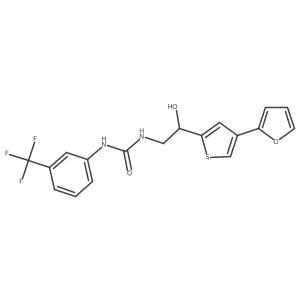 3-{2-[4-(Furan-2-yl)thiophen-2-yl]-2-hydroxyethyl}-1-[3-(trifluoromethyl)phenyl]urea Structure