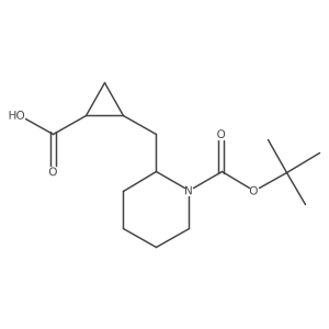 rac-(1R,2S)-2-({1-[(tert-butoxy)carbonyl]piperidin-2-yl}methyl)cyclopropane-1-carboxylic acid Structure