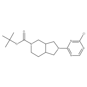 Tert-butyl (3aR,7aS)-2-(4-chloro-1,3,5-triazin-2-yl)-3,3a,4,6,7,7a-hexahydro-1H-pyrrolo[3,4-c]pyridine-5-carboxylate Structure
