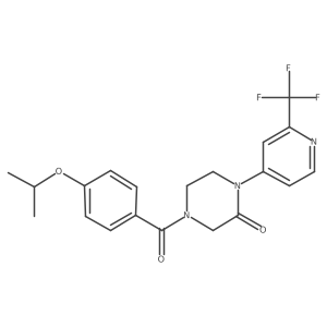 4-[4-(Propan-2-yloxy)benzoyl]-1-[2-(trifluoromethyl)pyridin-4-yl]piperazin-2-one结构式