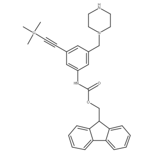 (9H-fluoren-9-yl)methyl N-{3-[(piperazin-1-yl)methyl]-5-[2-(trimethylsilyl)ethynyl]phenyl}carbamate Structure