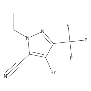 4-Bromo-2-ethyl-5-(trifluoromethyl)pyrazole-3-carbonitrile结构式