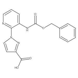 1-(3-{[(benzyloxy)carbonyl]amino}pyridin-2-yl)-1H-pyrazole-3-carboxylic acid结构式