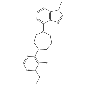 6-[4-(6-ethyl-5-fluoropyrimidin-4-yl)-1,4-diazepan-1-yl]-9-methyl-9H-purine结构式