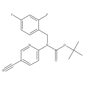 tert-butyl N-(5-cyanopyridin-2-yl)-N-[(2,4-difluorophenyl)methyl]carbamate结构式