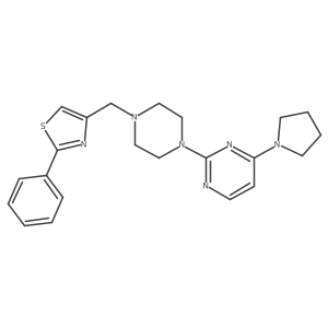 2-{4-[(2-Phenyl-1,3-thiazol-4-yl)methyl]piperazin-1-yl}-4-(pyrrolidin-1-yl)pyrimidine Structure