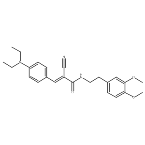 2-cyano-3-[4-(diethylamino)phenyl]-N-[2-(3,4-dimethoxyphenyl)ethyl]prop-2-enamide Structure