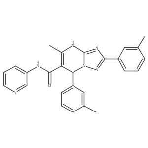 5-methyl-N-(pyridin-3-yl)-2,7-di-m-tolyl-4,7-dihydro-[1,2,4]triazolo[1,5-a]pyrimidine-6-carboxamide结构式
