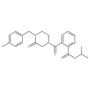 3-[4-(4-Fluoro-benzyl)-3-oxo-piperazine-1-carbonyl]-pyridine-2-carboxylic Acid Isopropyl Ester结构式