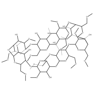 2A,2B,2C,2D,2E,2F,2G,2H,6A,6B,6C,6D,6E,6F,6G,6H-Hexadeca-O-methyl-|A-Cyclodextrin结构式