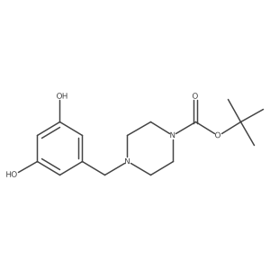 4-(3,5-Dihydroxy-benzyl)-piperazine-1-carboxylic acid tert-butyl ester Structure