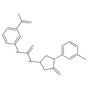 1-(3-Acetylphenyl)-3-[1-(3-fluorophenyl)-5-oxopyrrolidin-3-yl]urea结构式