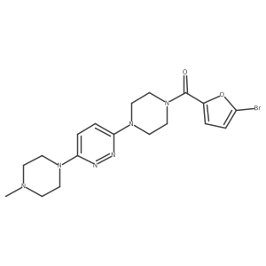 (5-Bromofuran-2-yl)(4-(6-(4-methylpiperazin-1-yl)pyridazin-3-yl)piperazin-1-yl)methanone结构式