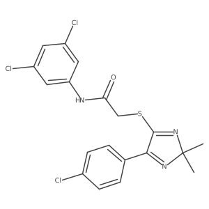 2-((5-(4-chlorophenyl)-2,2-dimethyl-2H-imidazol-4-yl)thio)-N-(3,5-dichlorophenyl)acetamide Structure