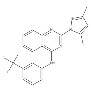 [2-(3,5-Dimethyl-pyrazol-1-yl)-quinazolin-4-yl]-(3-trifluoromethyl-phenyl)-amine结构式