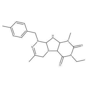 7-ethyl-3,9-dimethyl-1-[(4-methylphenyl)methyl]-5a,9a,10,10a-tetrahydro-4H-purino[8,7-c][1,2,4]triazine-6,8-dione结构式
