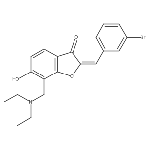 (Z)-2-(3-bromobenzylidene)-7-((diethylamino)methyl)-6-hydroxybenzofuran-3(2H)-one结构式