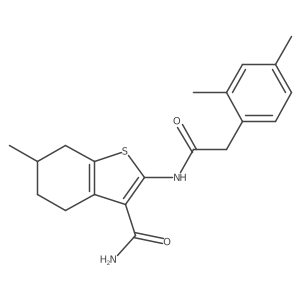 2-(2-(2,4-Dimethylphenyl)acetamido)-6-methyl-4,5,6,7-tetrahydrobenzo[b]thiophene-3-carboxamide Structure