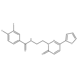 3,4-difluoro-N-(2-(3-(furan-2-yl)-6-oxopyridazin-1(6H)-yl)ethyl)benzamide结构式
