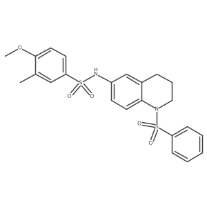 N-[1-(benzenesulfonyl)-1,2,3,4-tetrahydroquinolin-6-yl]-4-methoxy-3-methylbenzene-1-sulfonamide Structure