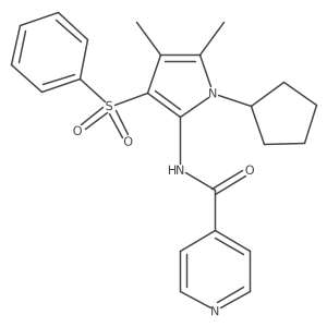 N-[1-cyclopentyl-4,5-dimethyl-3-(phenylsulfonyl)-1H-pyrrol-2-yl]pyridine-4-carboxamide Structure