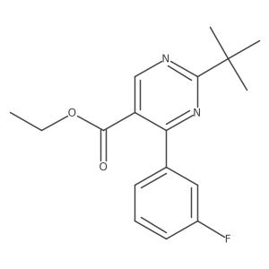 Ethyl 2-tert-butyl-4-(3-fluorophenyl)pyrimidine-5-carboxylate结构式