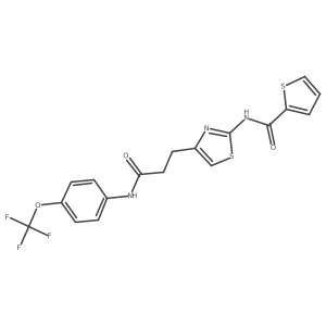 N-(4-(3-oxo-3-((4-(trifluoromethoxy)phenyl)amino)propyl)thiazol-2-yl)thiophene-2-carboxamide结构式
