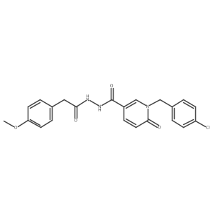 N'-{1-[(4-chlorophenyl)methyl]-6-oxo-1,6-dihydropyridine-3-carbonyl}-2-(4-methoxyphenyl)acetohydrazide结构式