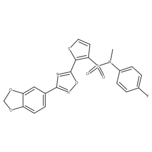2-[3-(1,3-benzodioxol-5-yl)-1,2,4-oxadiazol-5-yl]-N-(4-fluorophenyl)-N-methylthiophene-3-sulfonamide Structure