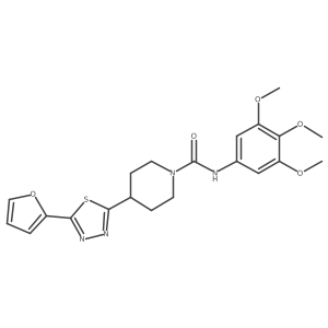 4-[5-(furan-2-yl)-1,3,4-thiadiazol-2-yl]-N-(3,4,5-trimethoxyphenyl)piperidine-1-carboxamide结构式