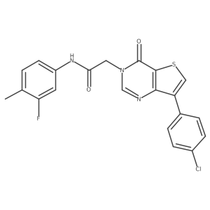 2-[7-(4-chlorophenyl)-4-oxothieno[3,2-d]pyrimidin-3(4H)-yl]-N-(3-fluoro-4-methylphenyl)acetamide结构式