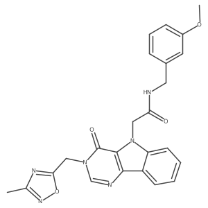 N-(3-methoxybenzyl)-2-(3-((3-methyl-1,2,4-oxadiazol-5-yl)methyl)-4-oxo-3H-pyrimido[5,4-b]indol-5(4H)-yl)acetamide结构式