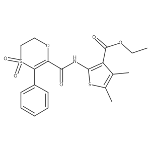 Ethyl 2-{[(4,4-dioxido-3-phenyl-5,6-dihydro-1,4-oxathiin-2-yl)carbonyl]amino}-4,5-dimethylthiophene-3-carboxylate Structure