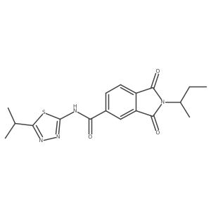 2-(butan-2-yl)-1,3-dioxo-N-[(2E)-5-(propan-2-yl)-1,3,4-thiadiazol-2(3H)-ylidene]-2,3-dihydro-1H-isoindole-5-carboxamide Structure