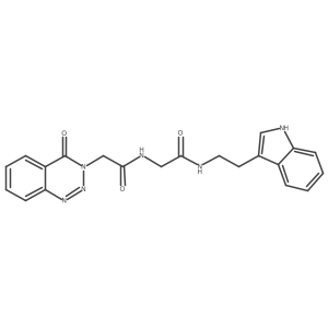 N-[2-(1H-indol-3-yl)ethyl]-N~2~-[(4-oxo-1,2,3-benzotriazin-3(4H)-yl)acetyl]glycinamide结构式